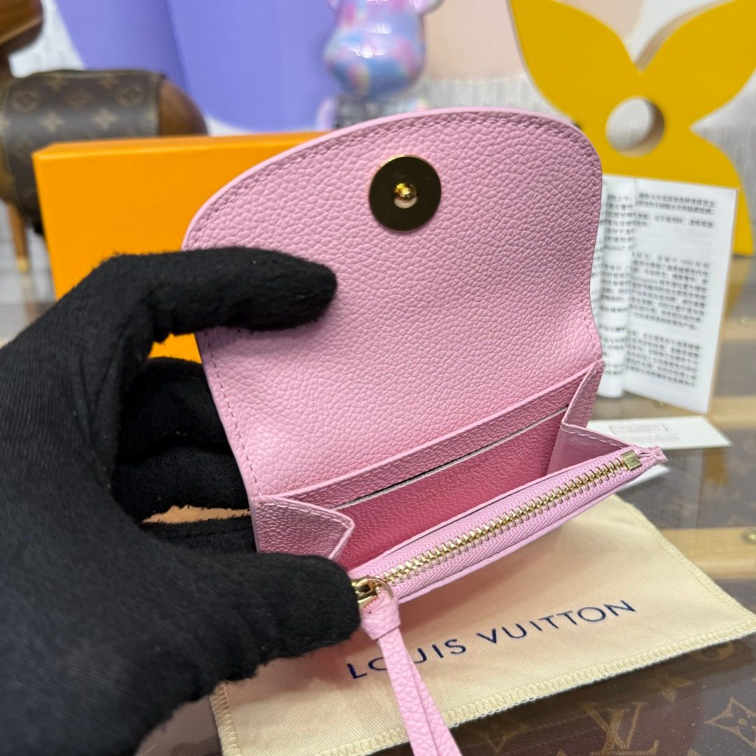 Louis Vuitton Monogram Leather Compact Wallet Pink