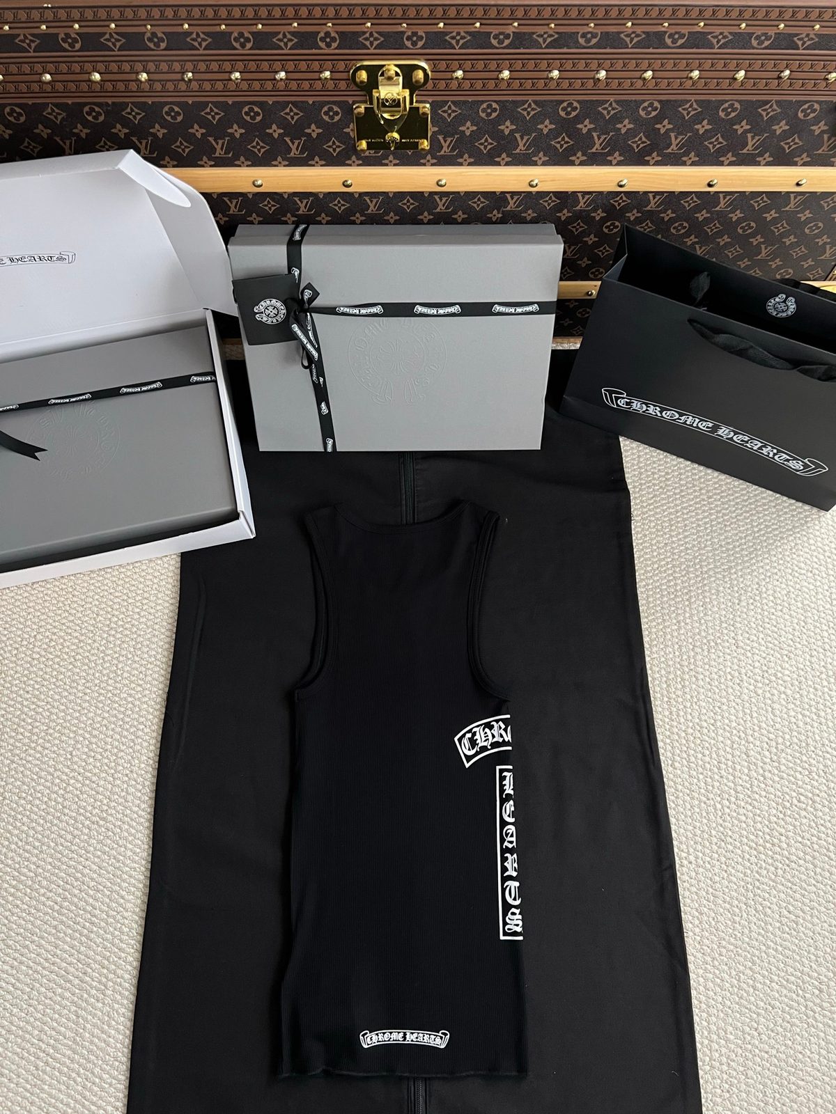 Chrome Hearts Black Ribbed Sweatpants