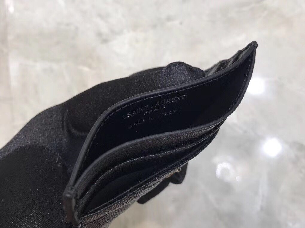 Saint Laurent YSL Textured Leather Card Holder