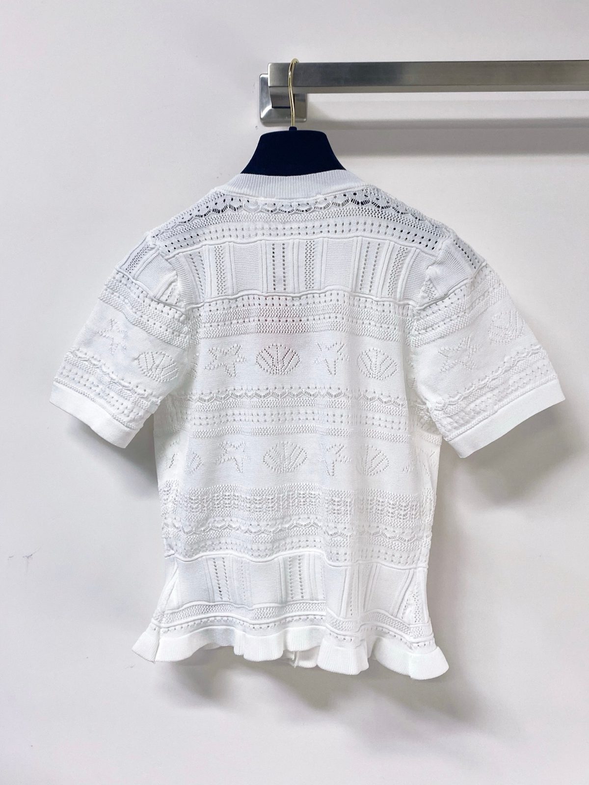 Miu Miu Knit Short Sleeve Button Cardigan