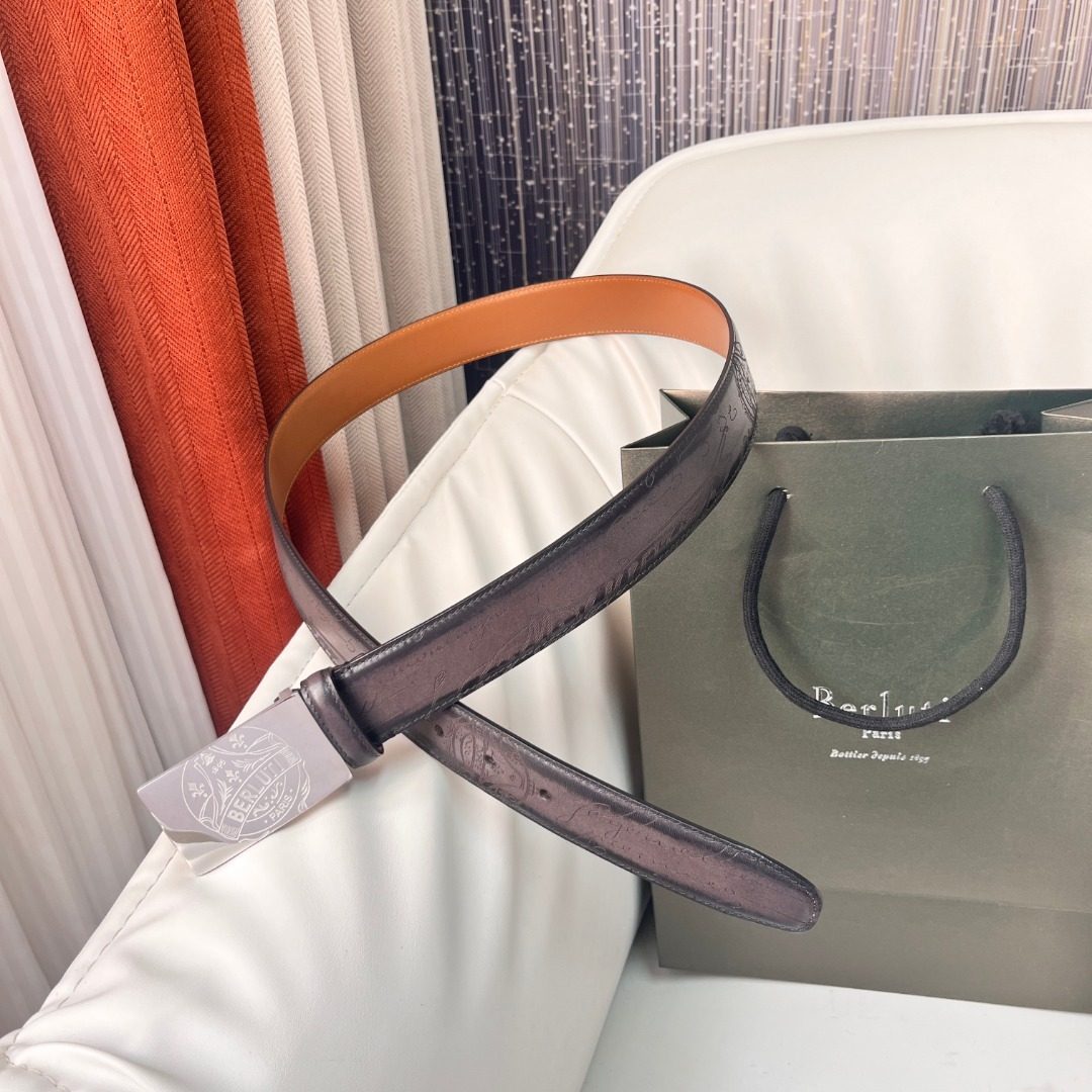 Berluti Scritto Leather Belt