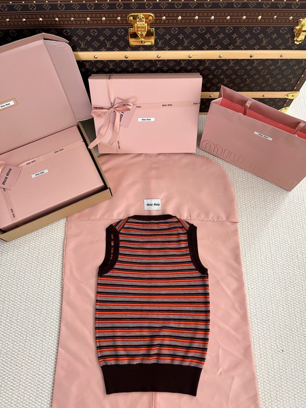 Miu Miu Striped Virgin Wool Sweater