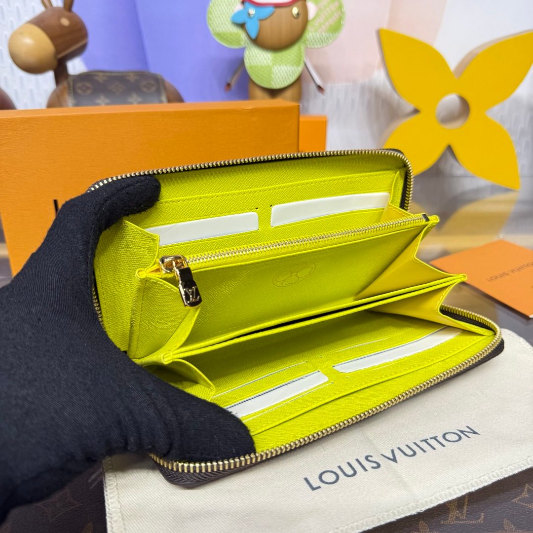 Louis Vuitton Damier Zippy Wallet Neon Yellow
