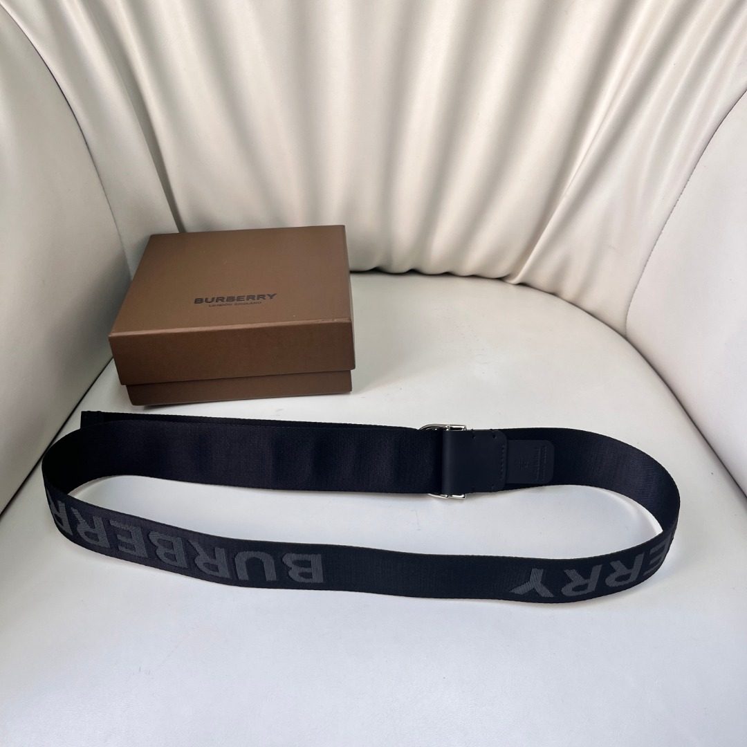Burberry Monogram Canvas Web Belt