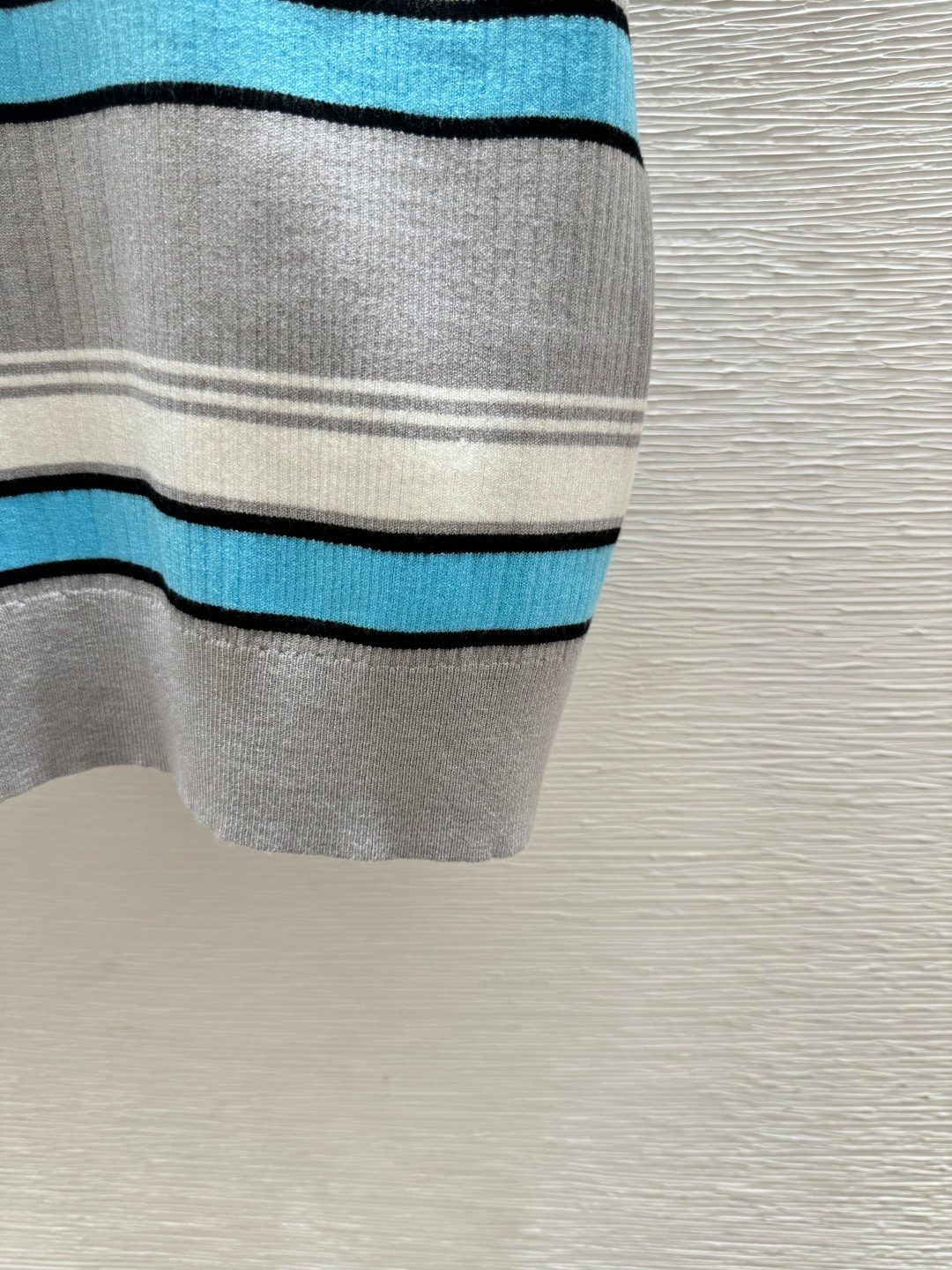 Striped Crewneck Sweater with Contrast Trim