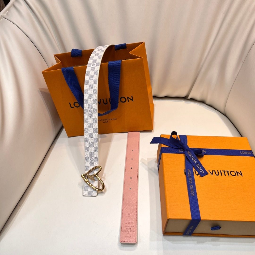 Louis Vuitton Damier Azur Leather Belt