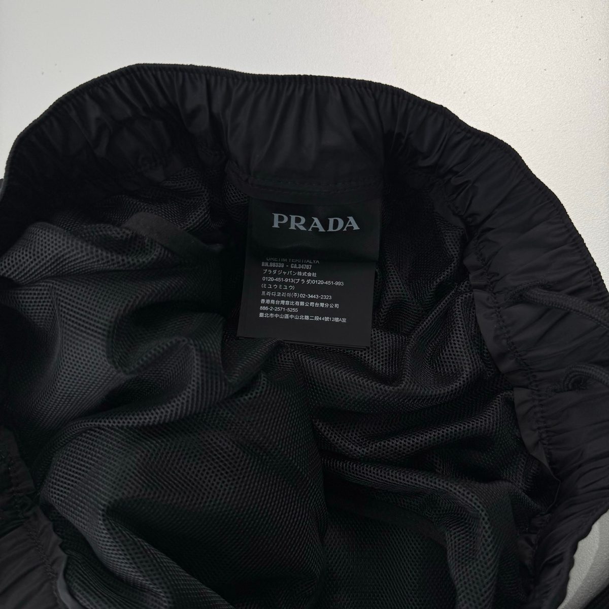 Prada Nylon Triangle Logo Cargo Shorts