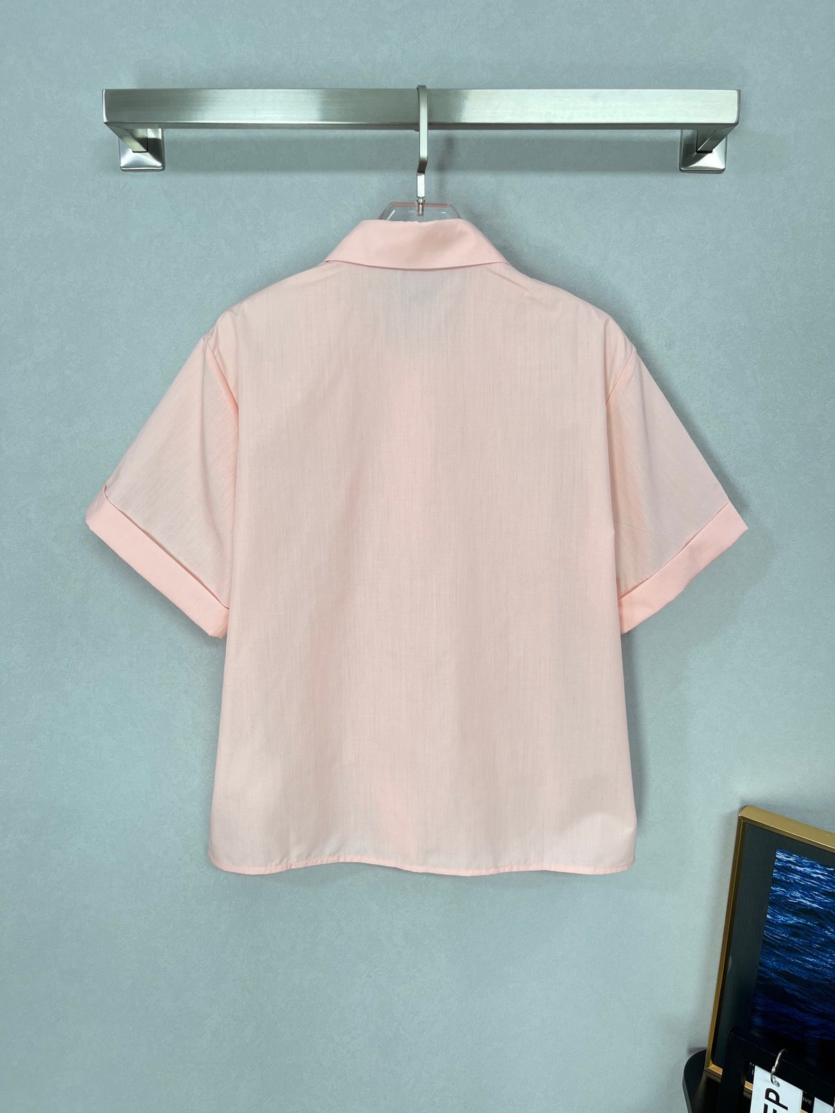 Pink Cotton Short Sleeve Casual Shirt