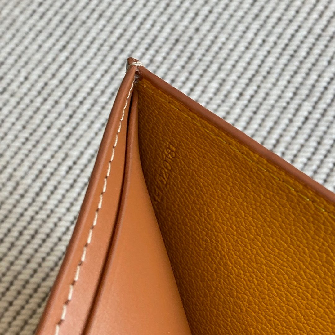 Goyard Paris Leather Card Holder Tan