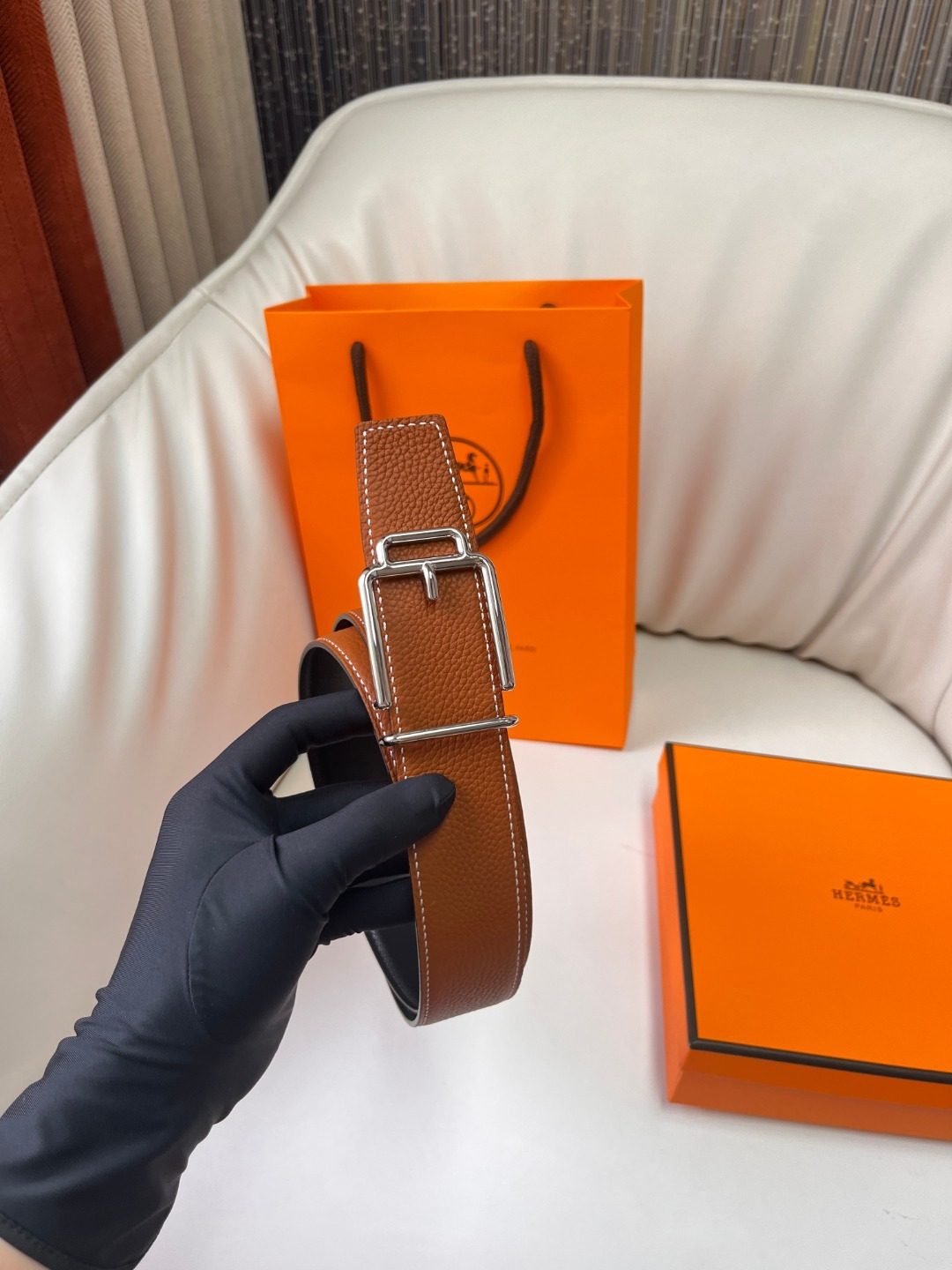 Hermès Leather Reversible Belt