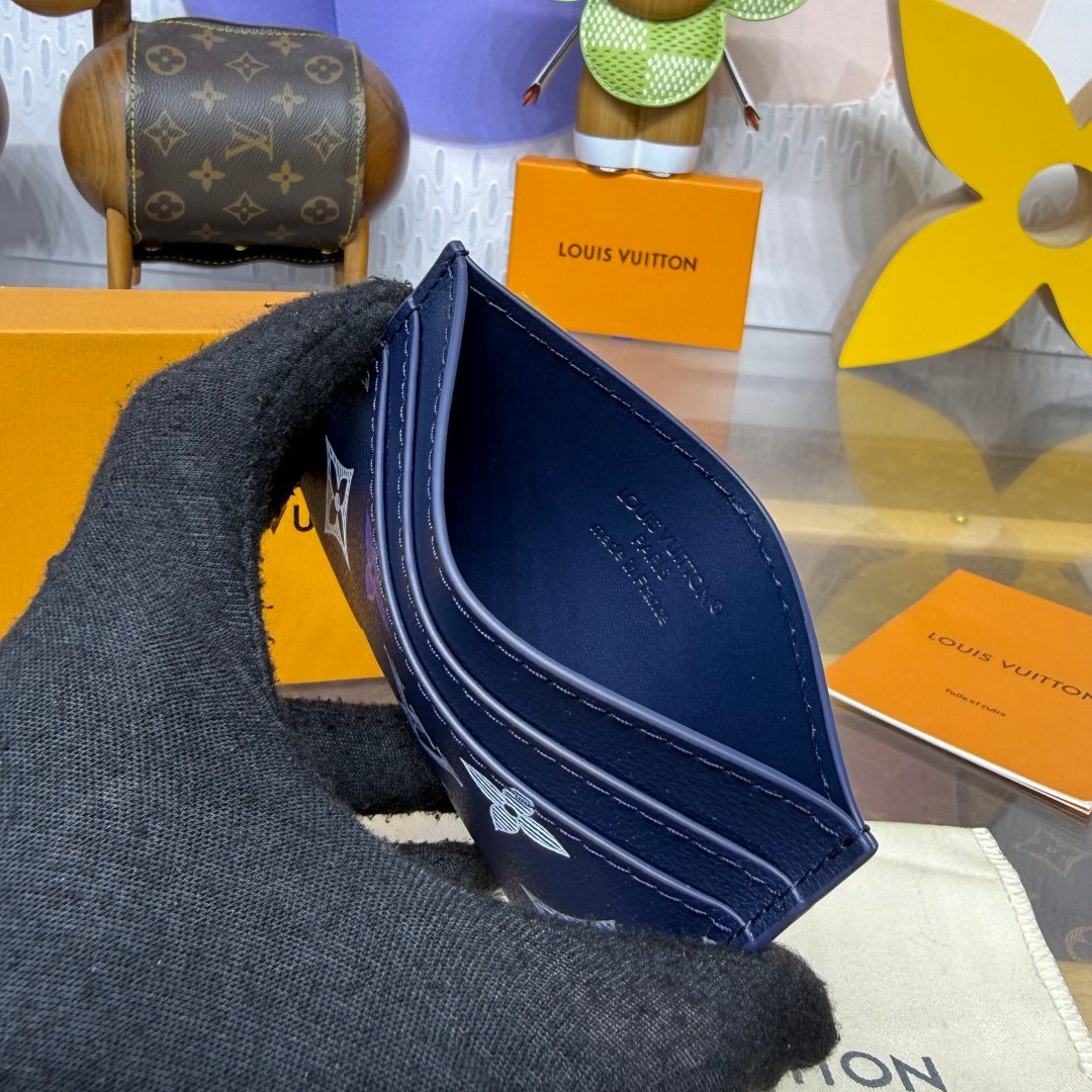 Louis Vuitton Monogram Navy Leather Wallet