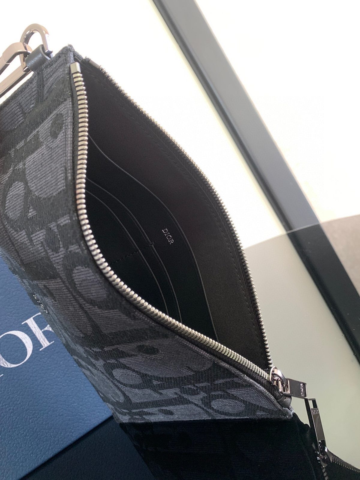 Dior Oblique Canvas Clutch Bag with Strap