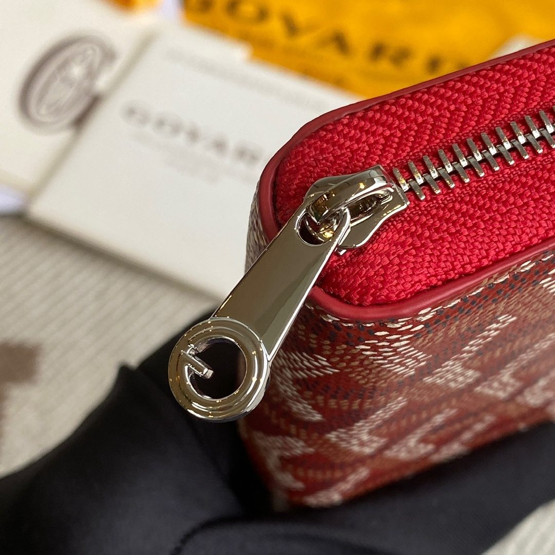 Goyard Red Coated Canvas Zip Pouch