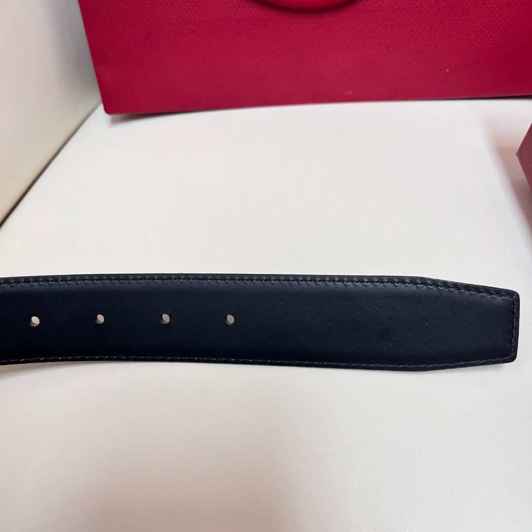 Salvatore Ferragamo Leather Belt with Double Gancini Buckle