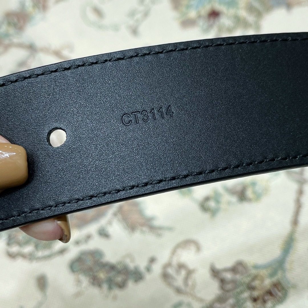 Louis Vuitton Leather Belt with Silver Hardware