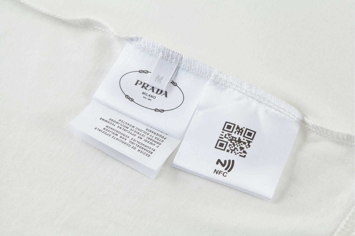Prada Nylon Drawstring Polo Shirt White