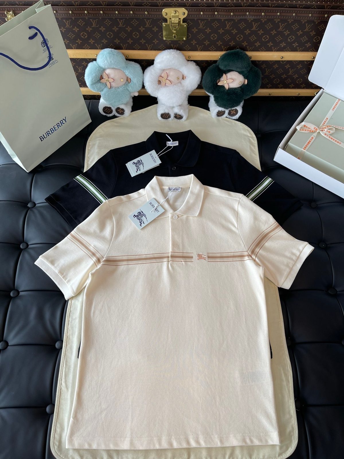 Burberry Striped Cotton Polo Shirt