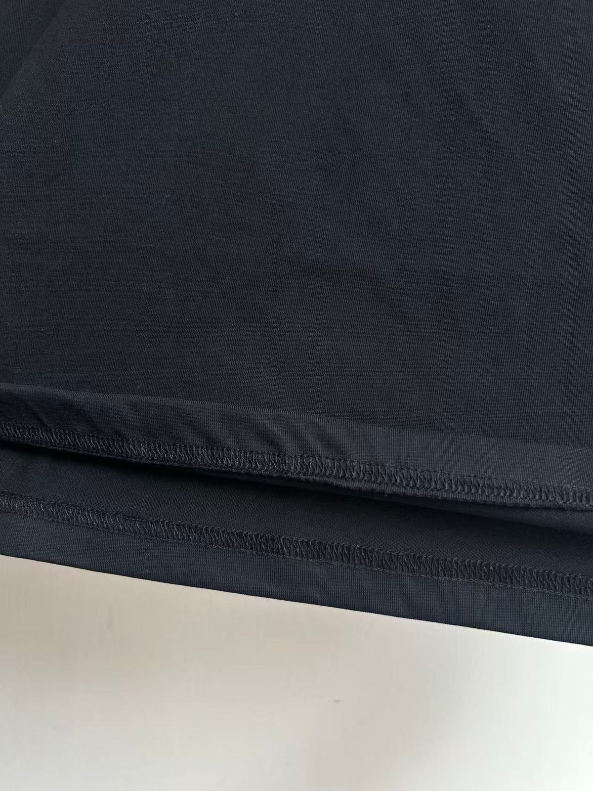 Black Ribbed Crewneck T-Shirt