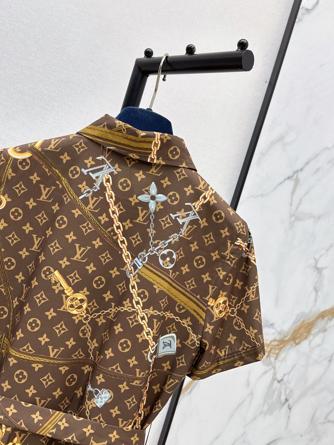 Louis Vuitton Monogram Chain Print Shirt Dress