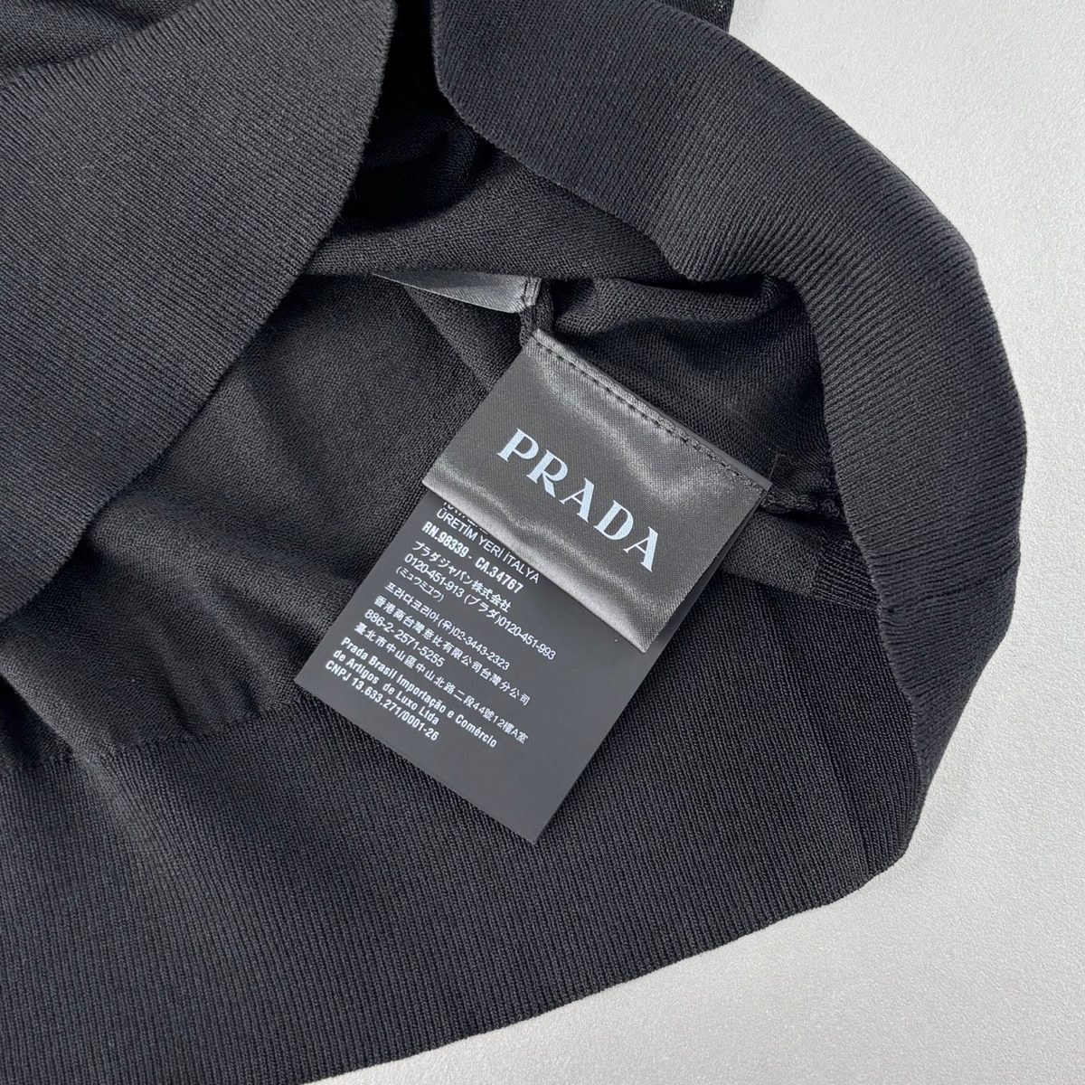 Prada Small Logo Knit Crewneck T-Shirt