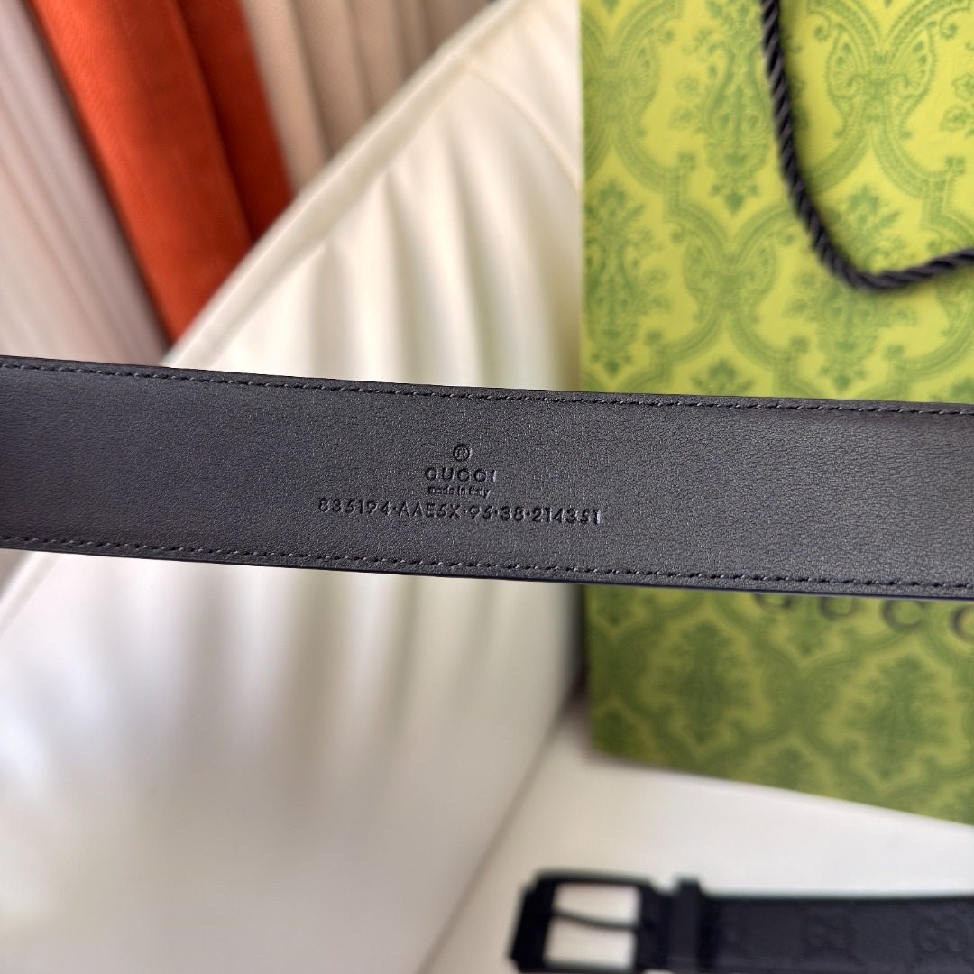 Gucci GG Monogram Leather Belt