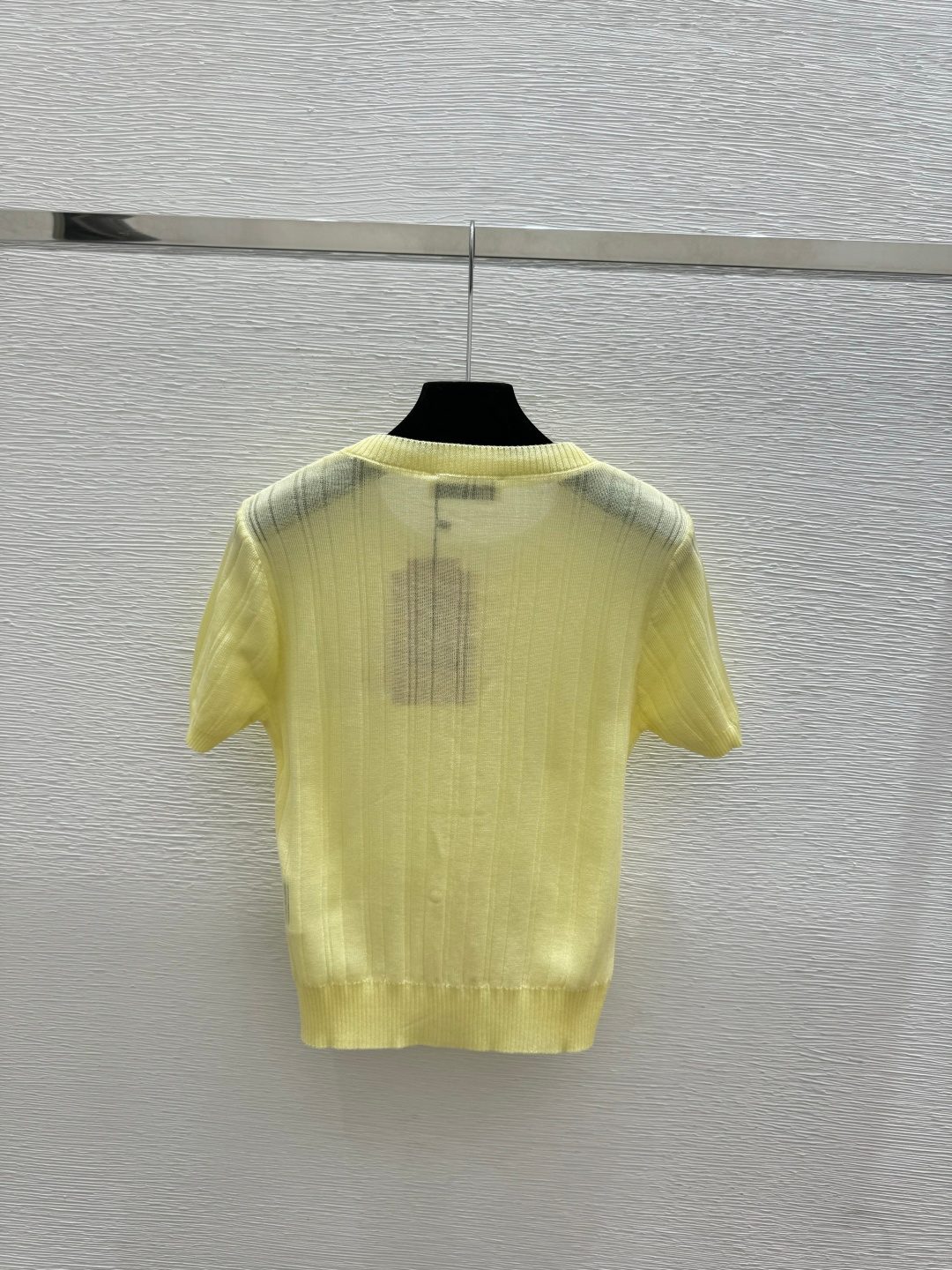 Miu Miu Ribbed Short-Sleeve Knit Top