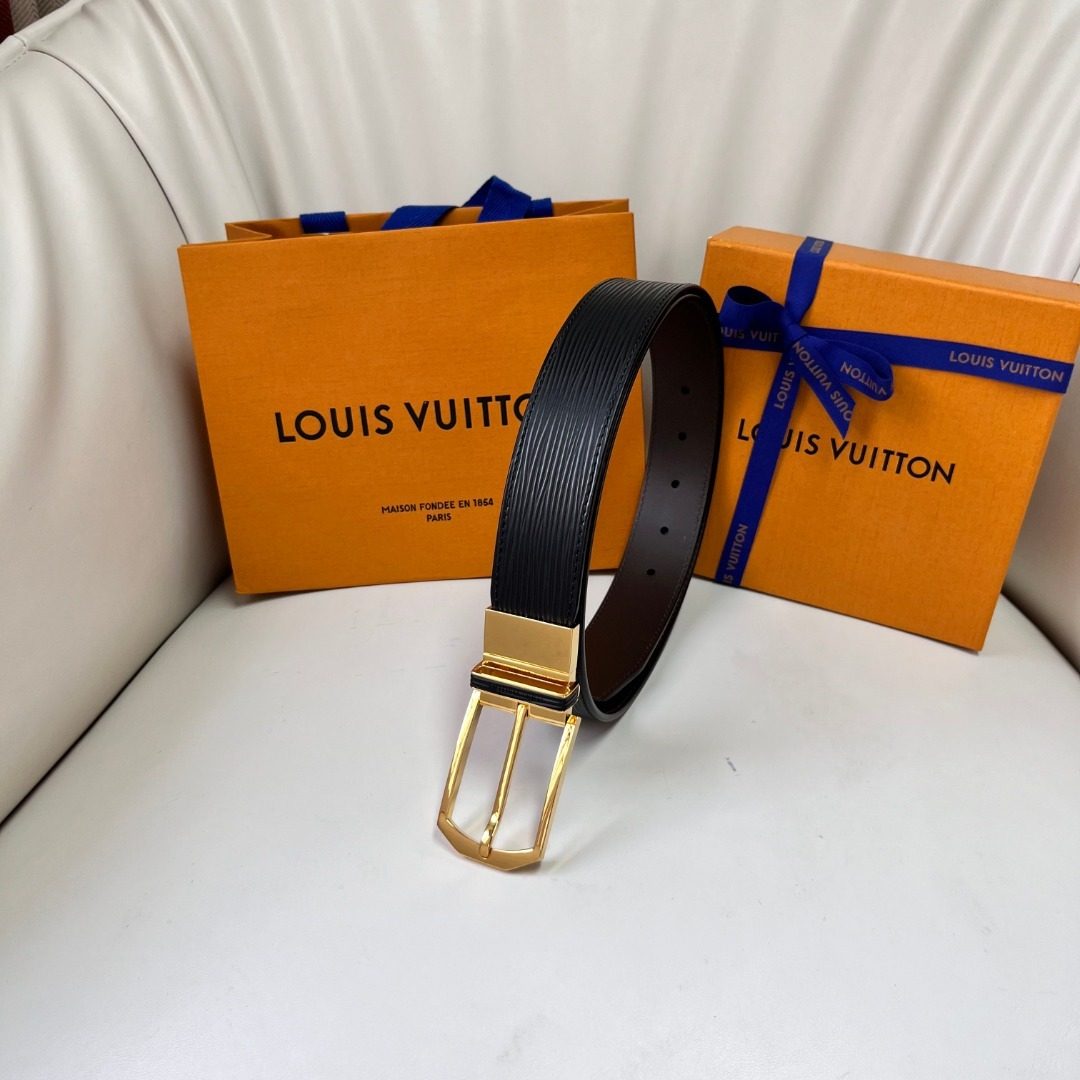 Louis Vuitton Epi Leather Belt Gold Buckle
