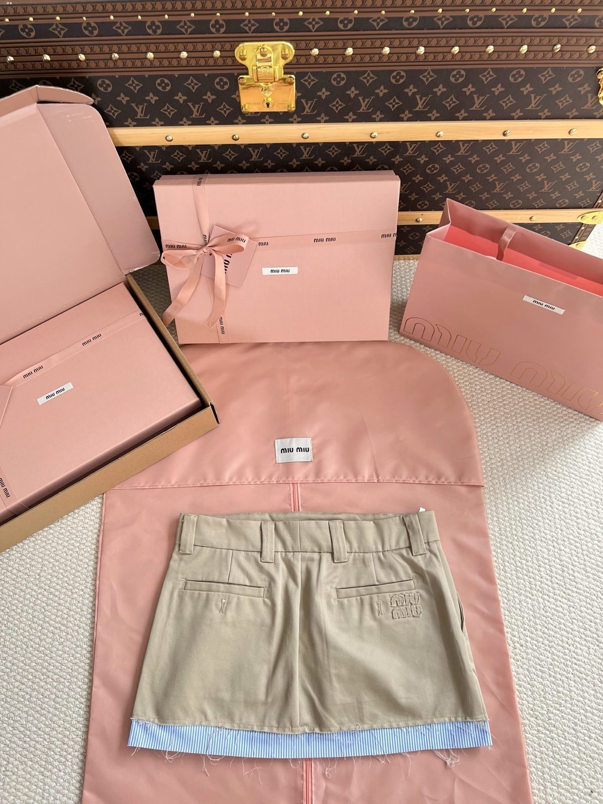 Miu Miu Beige Cotton Chino Shorts