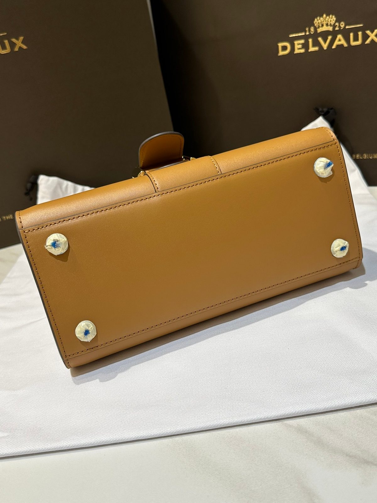 Delvaux Brillant Caramel Leather Handbag