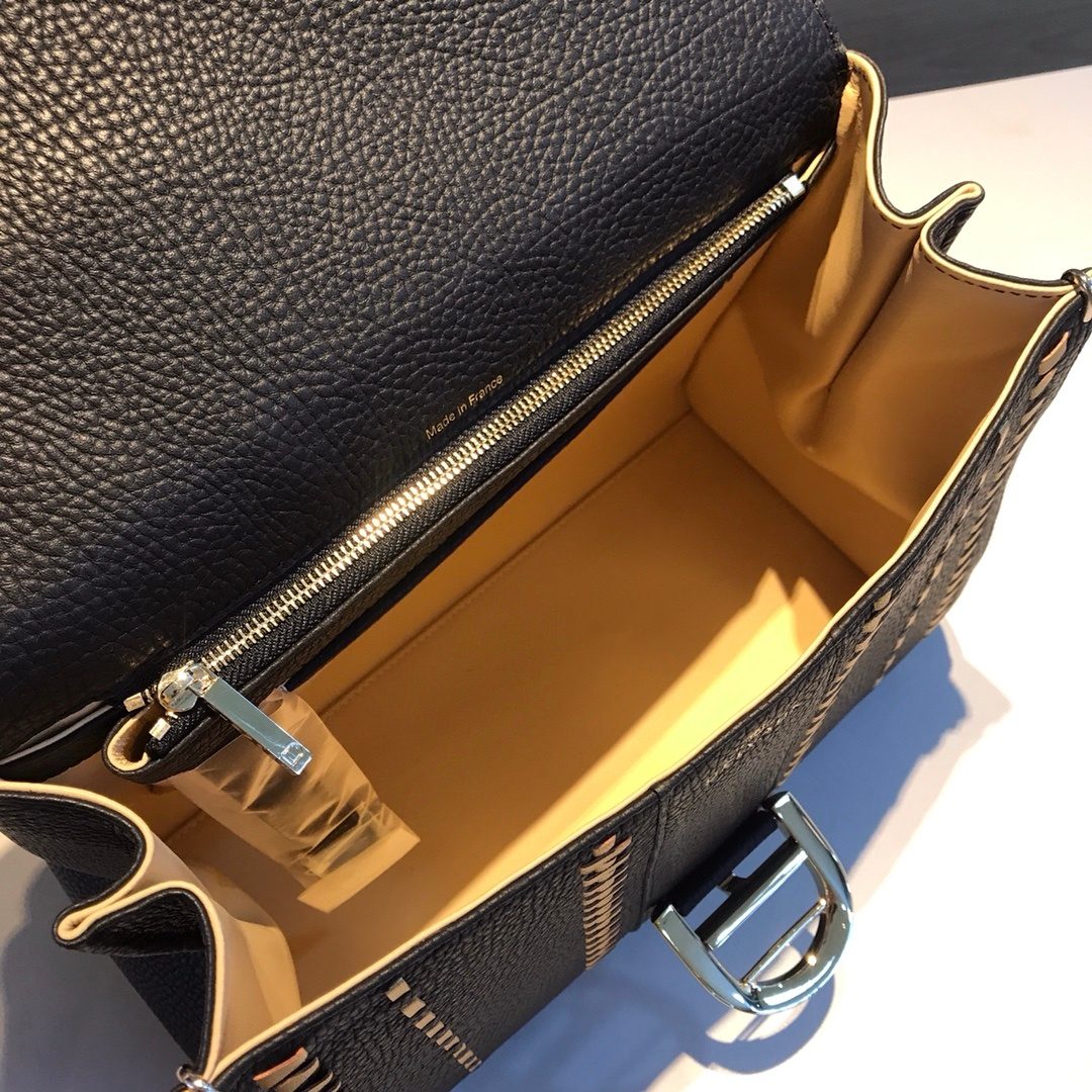Delvaux Brillant Studded Leather Handbag