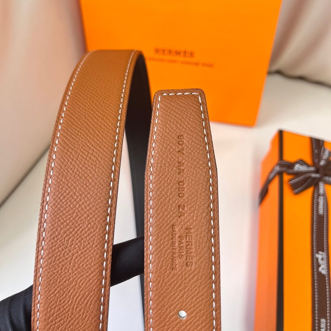 Hermès Reversible Leather Belt Brown