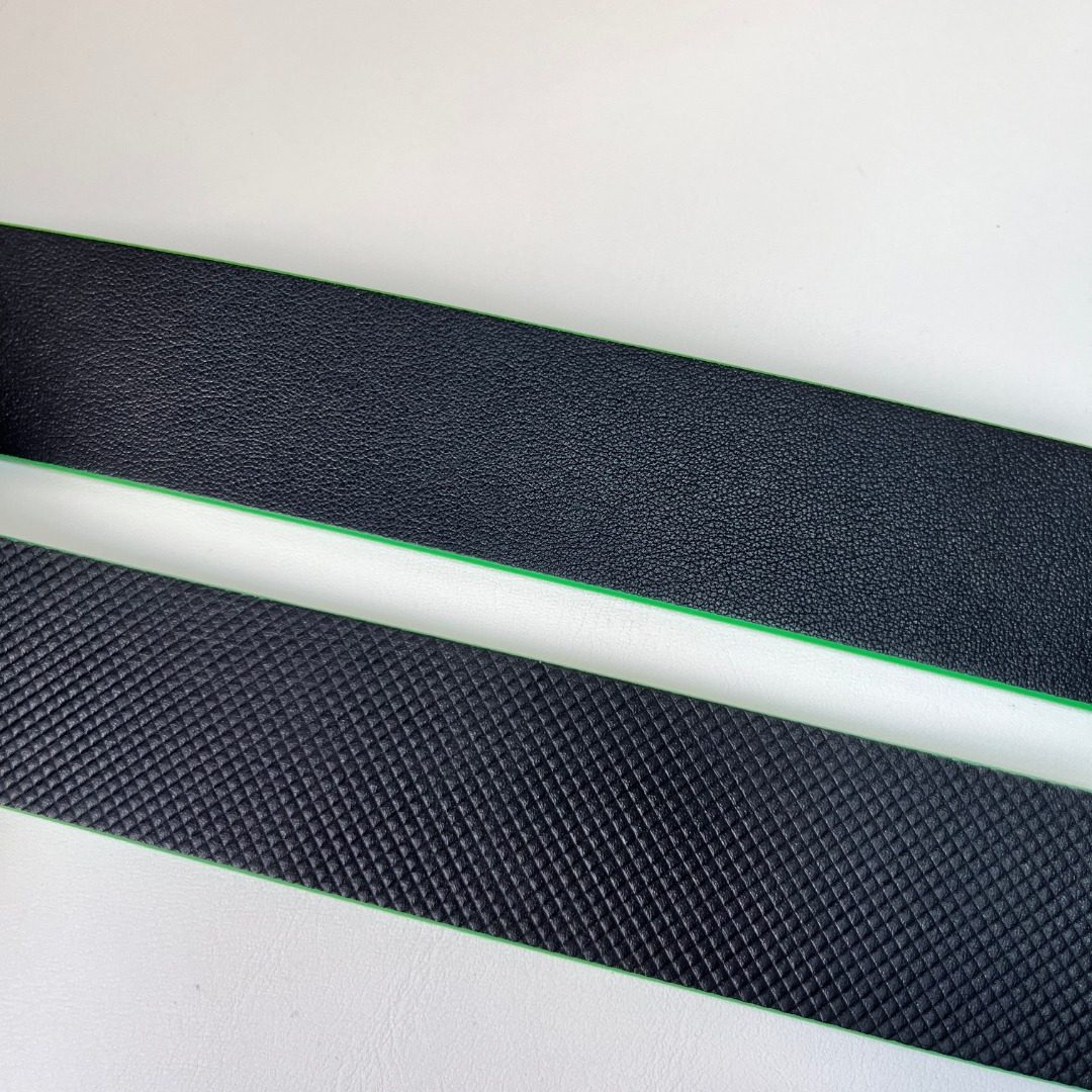 Luxury Leather Belt with Green Trim