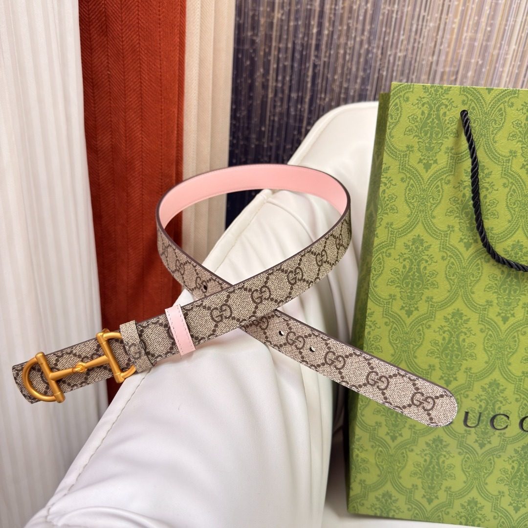 Gucci GG Supreme Canvas Leather Belt