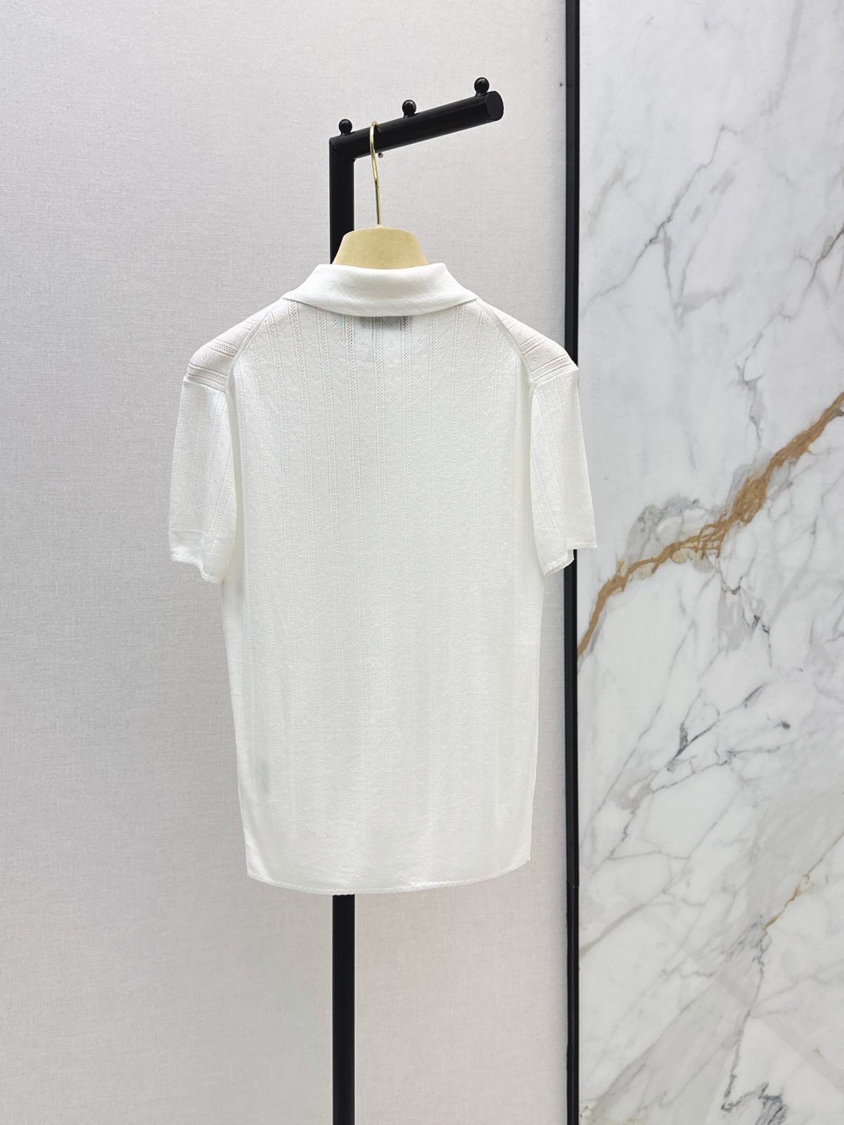 Miu Miu White Collared Polo Shirt