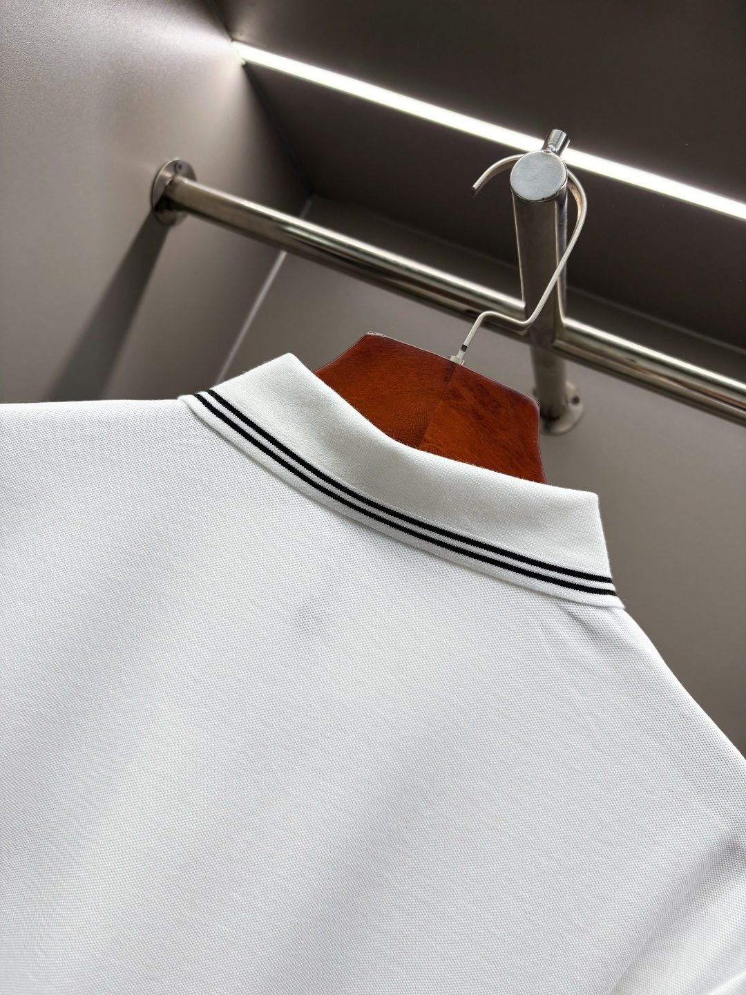 Burberry Striped Collar Polo Shirt White