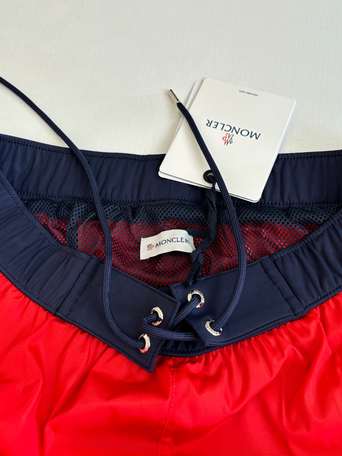 Moncler Men's Red Nylon Swim Shorts