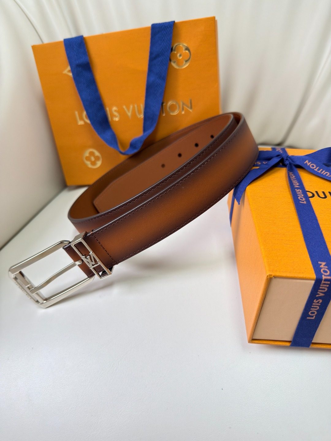 Louis Vuitton Monogram Brown Leather Belt