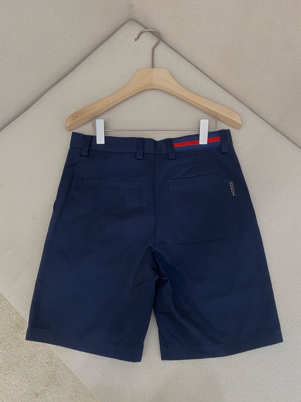Gucci Web Stripe Navy Chino Shorts
