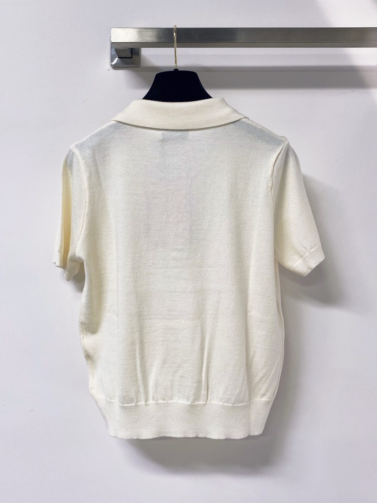 Miu Miu Men's Knit Polo Shirt Cream