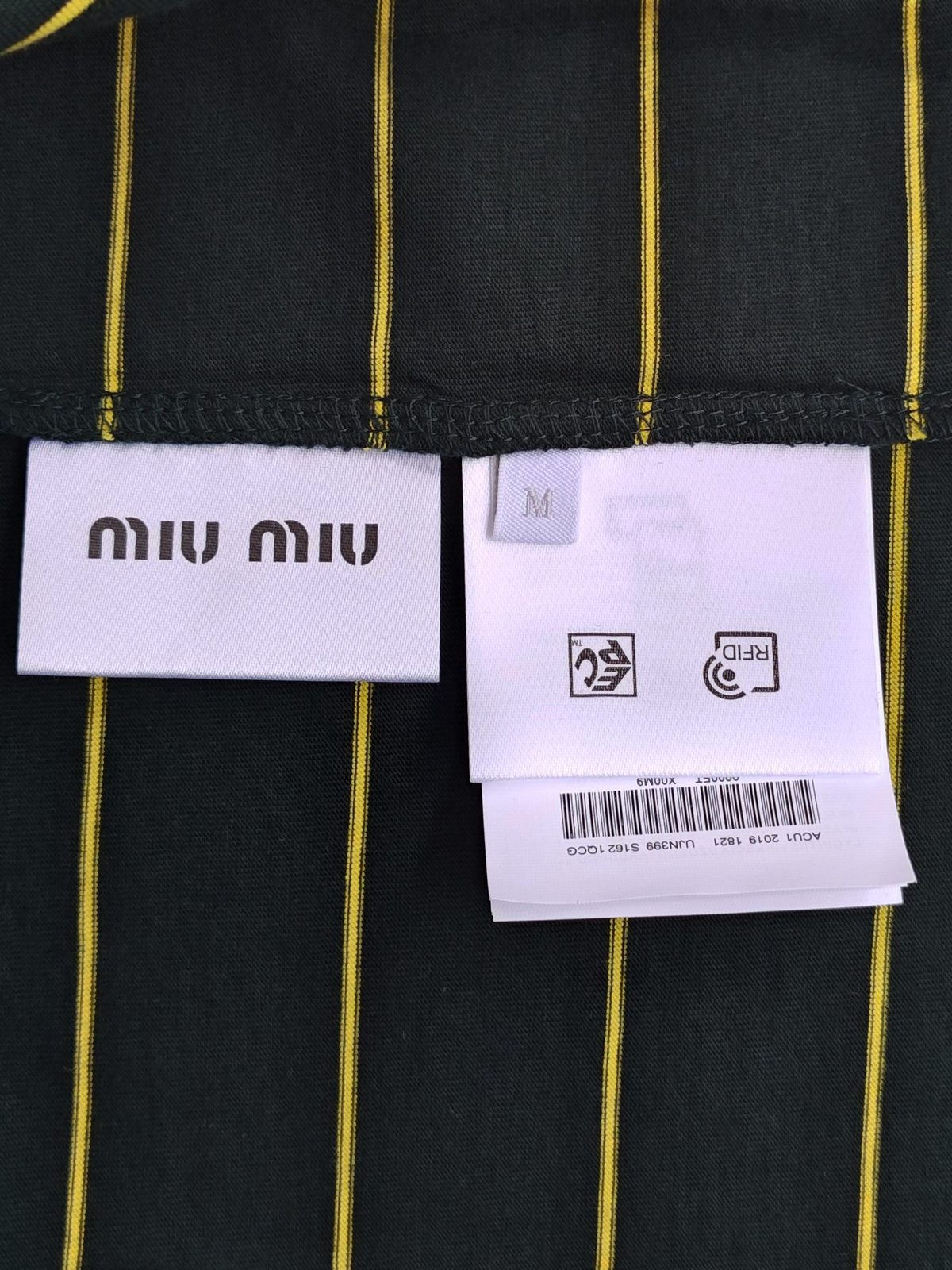 Miu Miu Striped Long Sleeve Crewneck T-Shirt