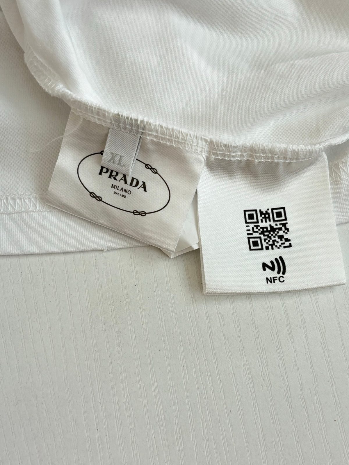 Prada Triangle Logo White T-Shirt
