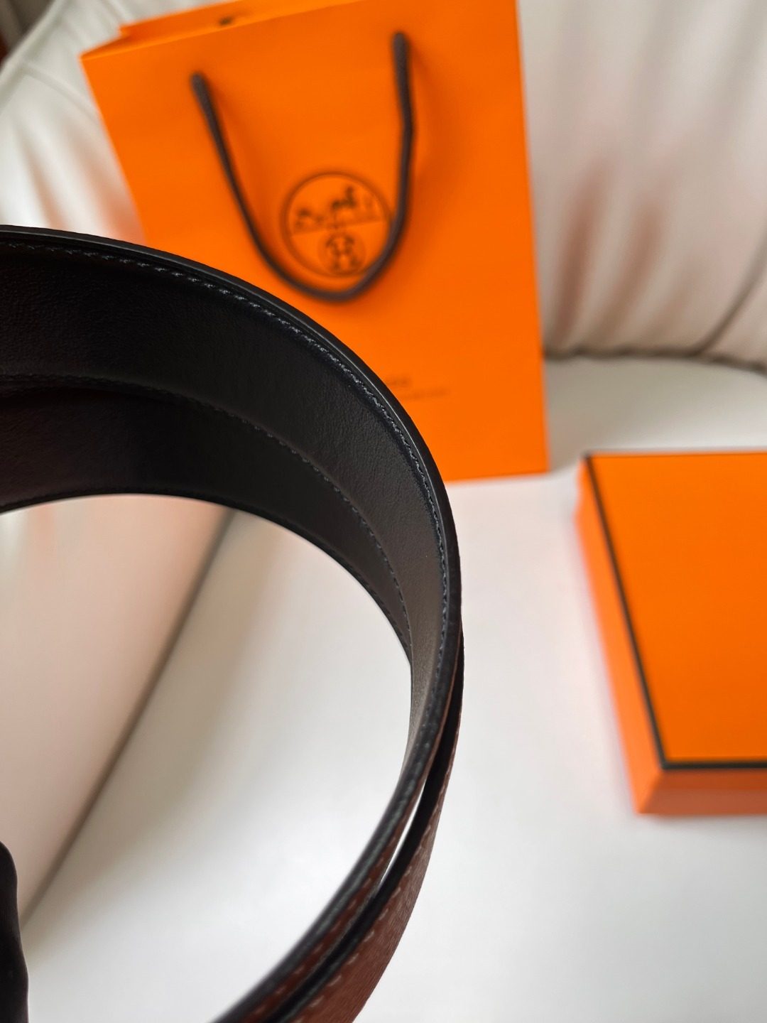 Hermès Reversible Leather H Belt
