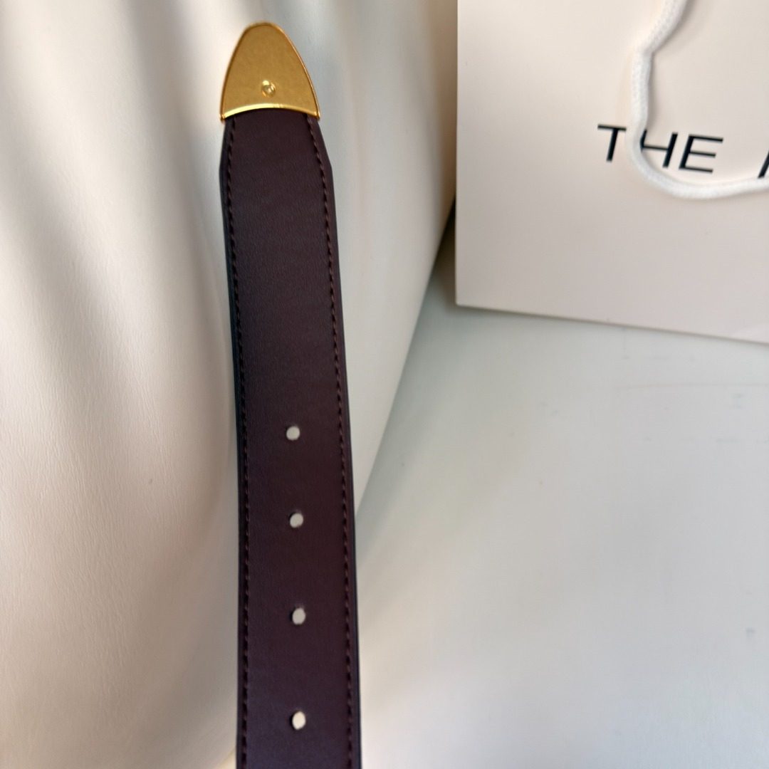 Leather Belt with Gold-Tone Hardware