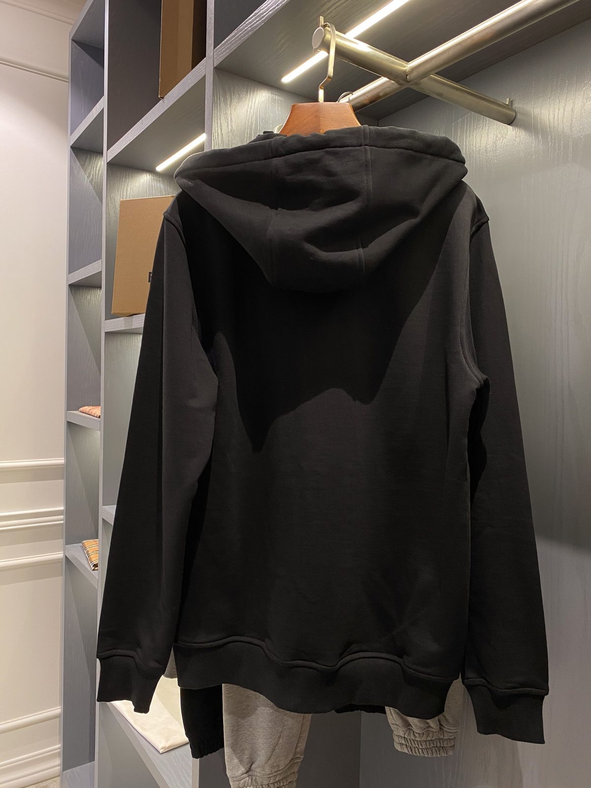 Burberry Striped Zip Hoodie Black