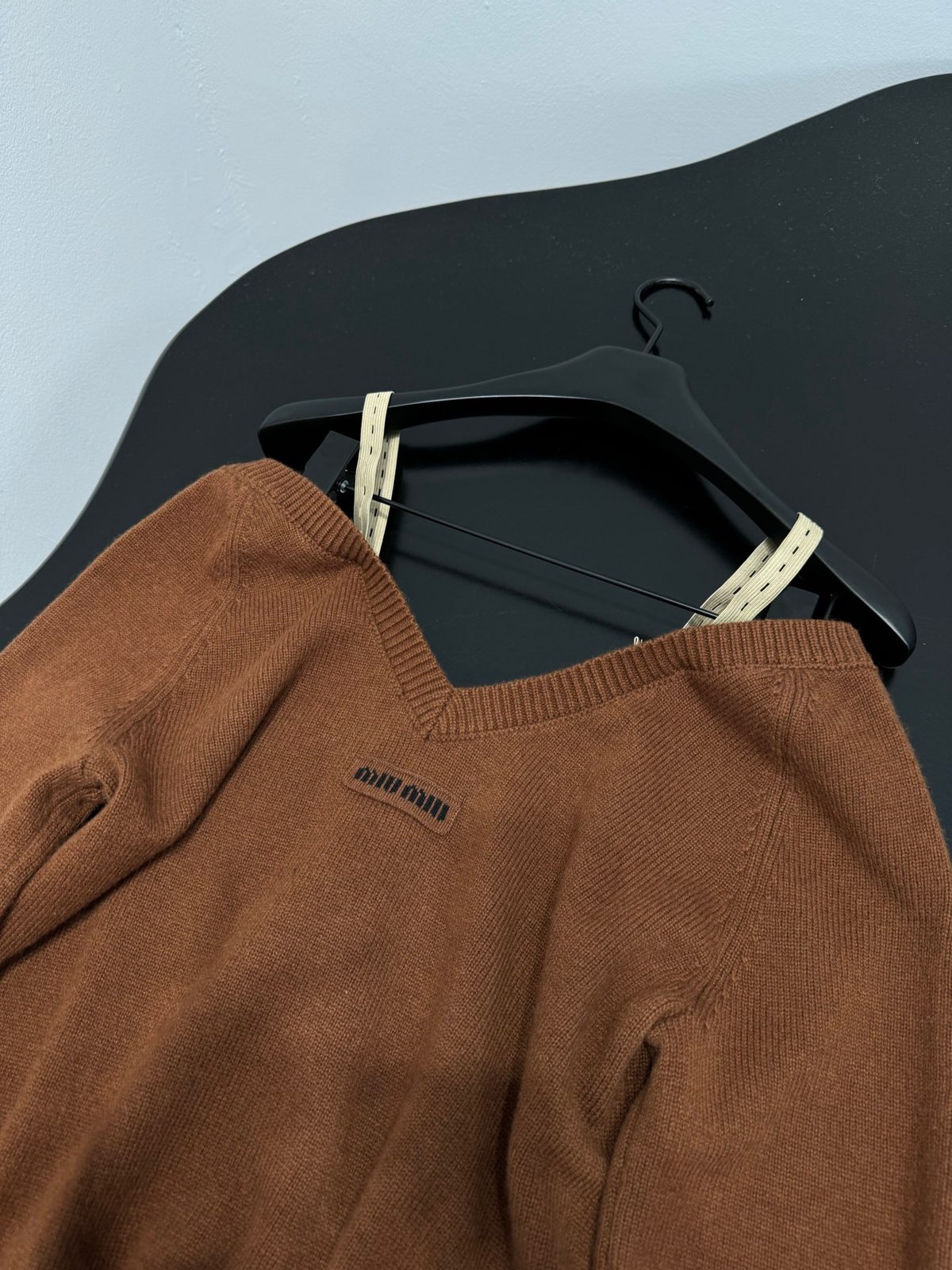 Miu Miu V-Neck Cropped Knit Sweater