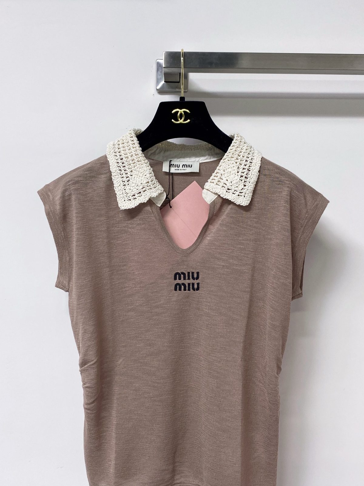 Miu Miu Crochet Collar Wool Knit Vest