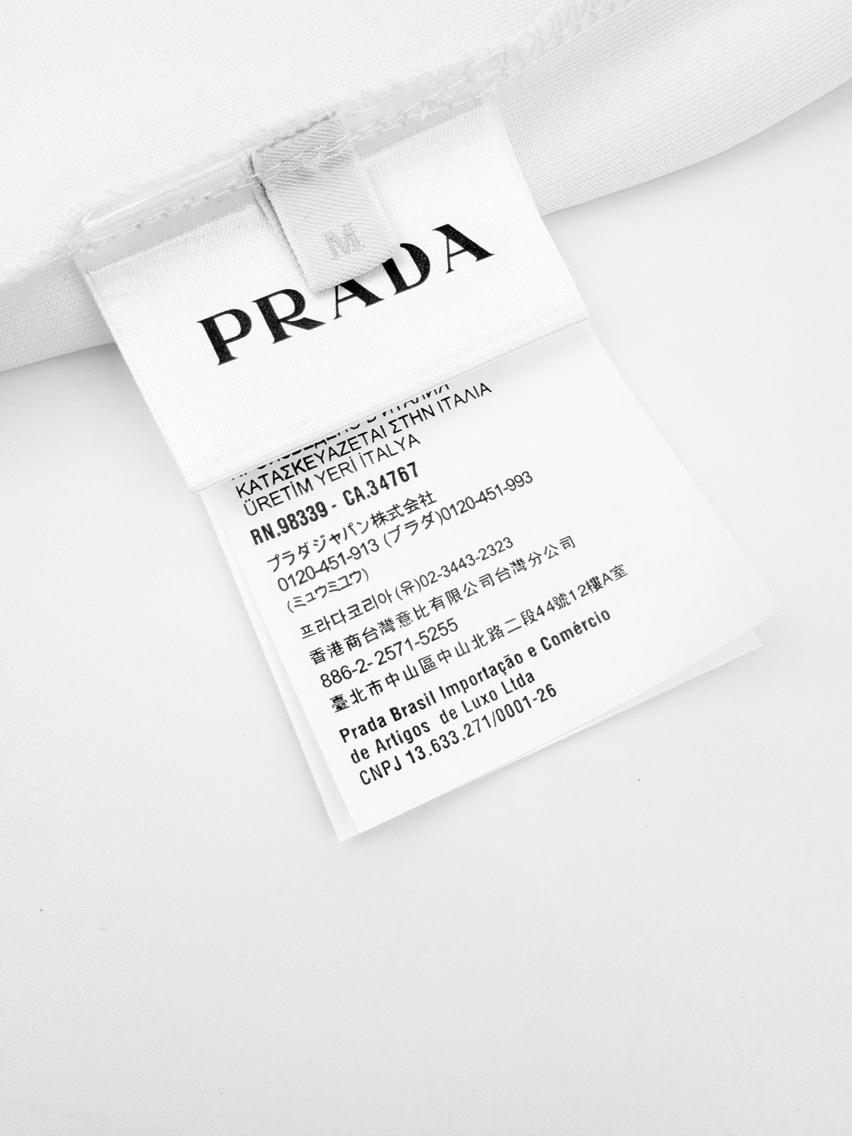 Prada Logo Embroidered White T-Shirt