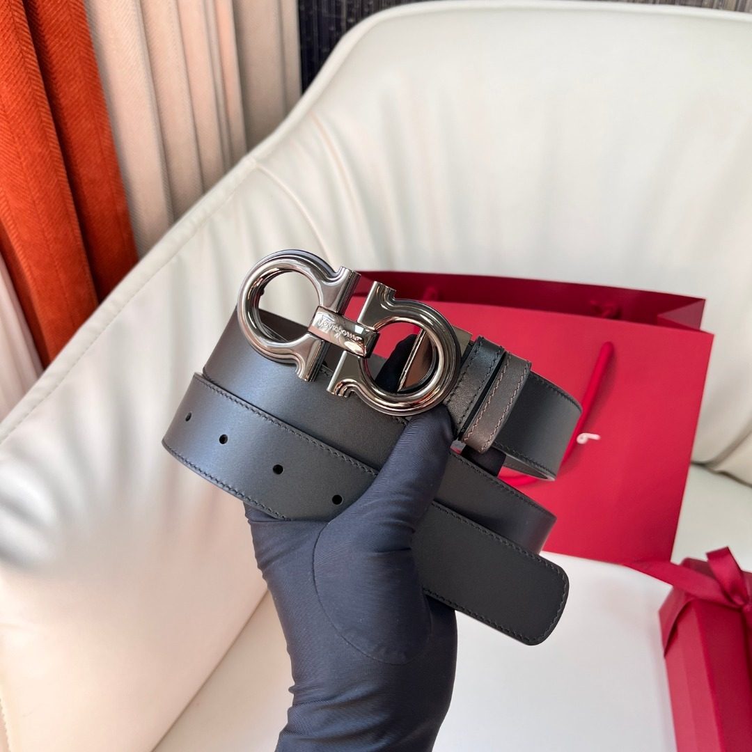 Salvatore Ferragamo Gancini Leather Belt