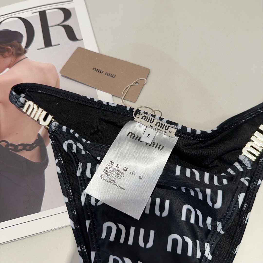 Miu Miu Monogram Lace Triangle Bikini