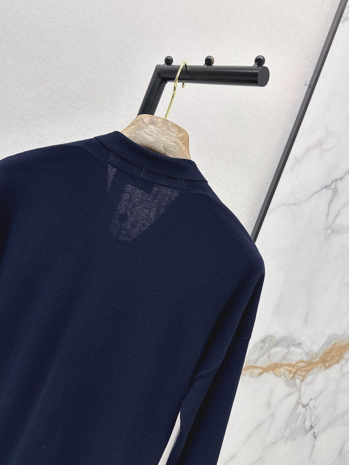Luxury Knit Cardigan Sweater Navy Blue